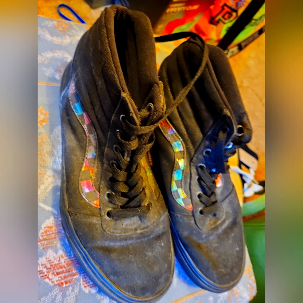 Gently used black high top vans